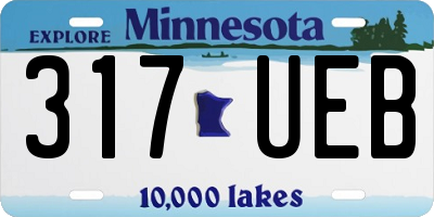 MN license plate 317UEB