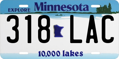 MN license plate 318LAC