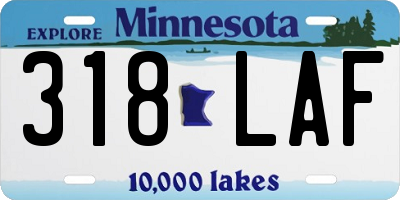 MN license plate 318LAF