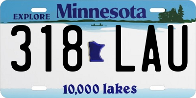 MN license plate 318LAU