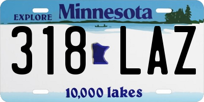 MN license plate 318LAZ