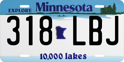 MN license plate 318LBJ