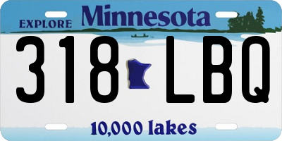 MN license plate 318LBQ