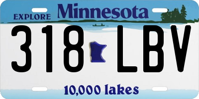 MN license plate 318LBV