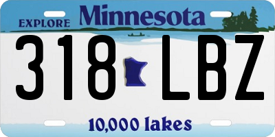 MN license plate 318LBZ
