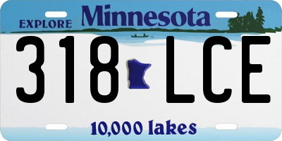 MN license plate 318LCE