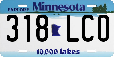 MN license plate 318LCO