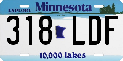 MN license plate 318LDF