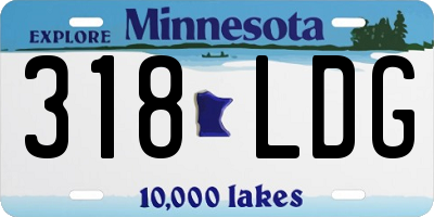 MN license plate 318LDG