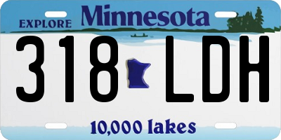 MN license plate 318LDH