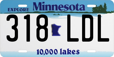 MN license plate 318LDL