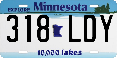 MN license plate 318LDY