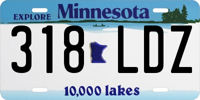 MN license plate 318LDZ