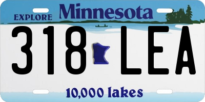 MN license plate 318LEA