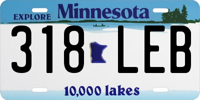 MN license plate 318LEB