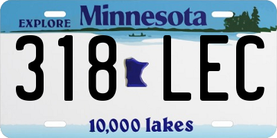 MN license plate 318LEC