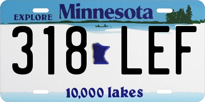 MN license plate 318LEF