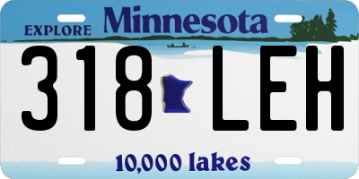 MN license plate 318LEH
