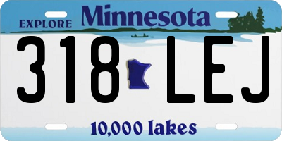 MN license plate 318LEJ