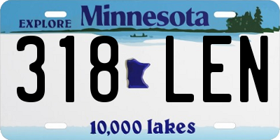 MN license plate 318LEN