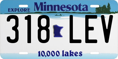 MN license plate 318LEV