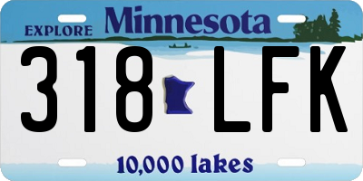 MN license plate 318LFK