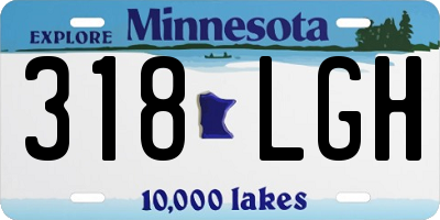 MN license plate 318LGH