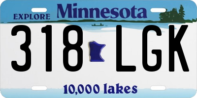 MN license plate 318LGK