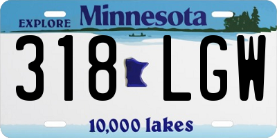 MN license plate 318LGW