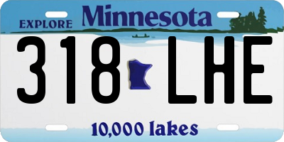 MN license plate 318LHE