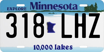 MN license plate 318LHZ