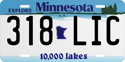 MN license plate 318LIC