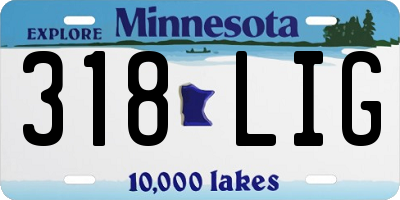 MN license plate 318LIG