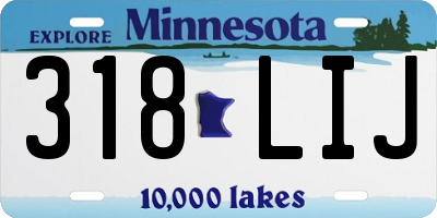 MN license plate 318LIJ