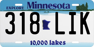 MN license plate 318LIK