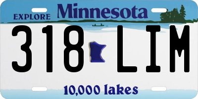 MN license plate 318LIM