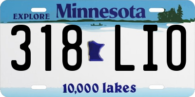 MN license plate 318LIO