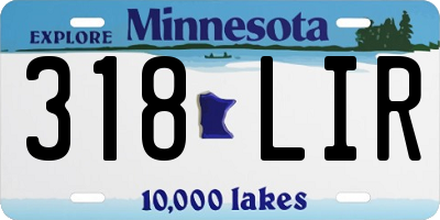MN license plate 318LIR