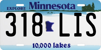 MN license plate 318LIS