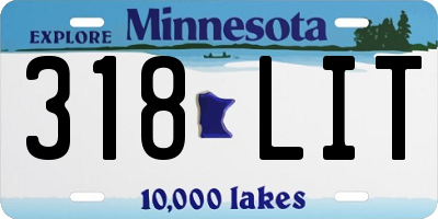 MN license plate 318LIT