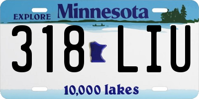 MN license plate 318LIU