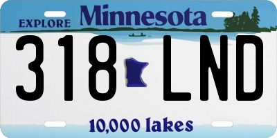 MN license plate 318LND