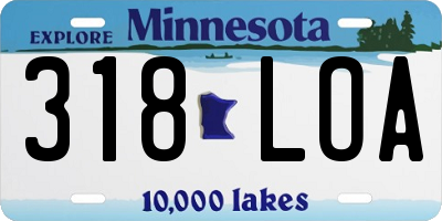 MN license plate 318LOA