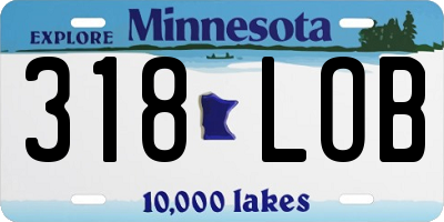MN license plate 318LOB