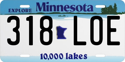 MN license plate 318LOE