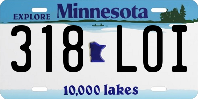 MN license plate 318LOI