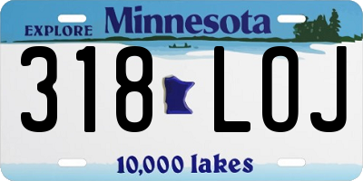 MN license plate 318LOJ