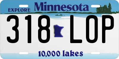 MN license plate 318LOP