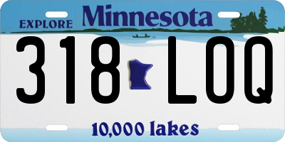 MN license plate 318LOQ