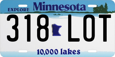 MN license plate 318LOT